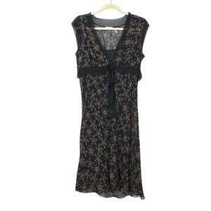 MAX STUDIO Special Edition Silk Dress Black Sheer Empire‎ Waist Sleeveless Y2K